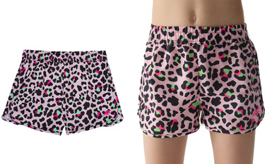 Spodenki sportowe 4F F072 szorty z krótką nogawką róż panterka