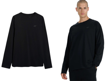 Longsleeve męski oversize 4F M474 gładka bluzka czarna