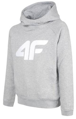 Bluza dziewczęca dresowa 4F JBLD002B z kapturem szara
