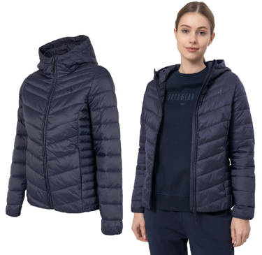 Kurtka damska 4F z kapturem KUDP003 pikowana granatowa