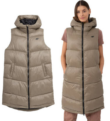 Kamizelka puchowa 4F F074 bezrękawnik beżowy