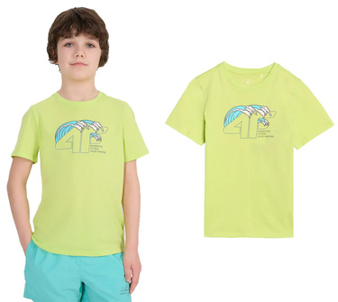 Koszulka chłopięca 4F M1917 bawełniana z nadrukiem