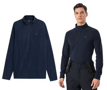 Bluza męska polar 4F rozpinana do połowy BIMP030 termoaktywna