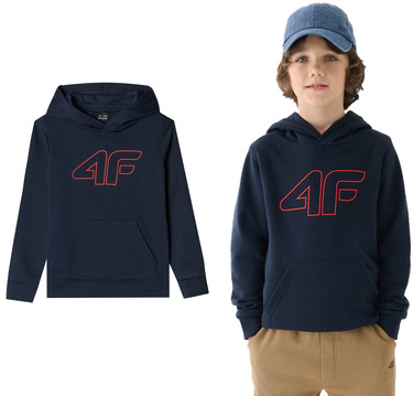 Bluza chłopięca 4F z kapturem M1292 ocieplana dresowa