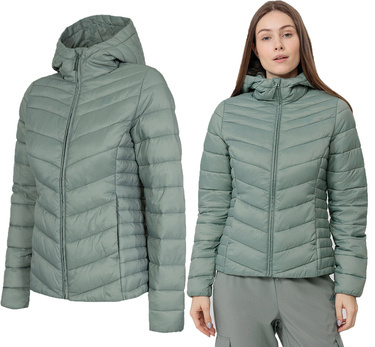 Kurtka przejściowa pikowana 4F KUDP004 puchowa z kapturem