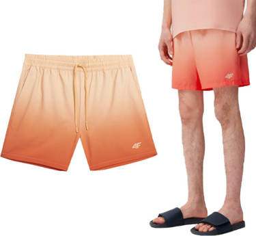Szorty kąpielowe 4F M026 spodenki plażowe pomarańczowe