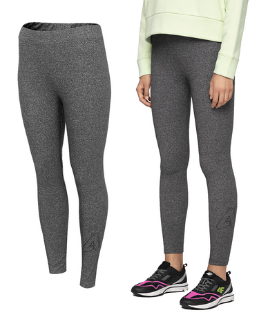 Legginsy damskie 4F sportowe LEG001 szare getry XS