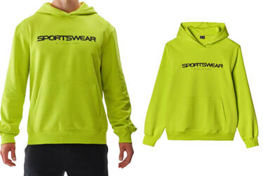 Bluza męska dresowa 4F M1259 z kapturem neon