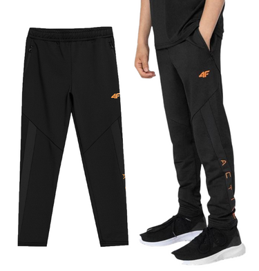 Spodnie chłopięce 4F sportowe treningowe szybkoschnące czarne