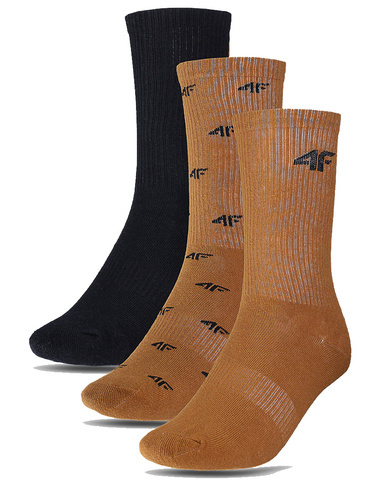 Wysokie skarpetki chłopięce 4F M302 92A 3pary z bawełny