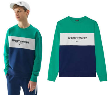 Bluza dresowa chłopięca 4F M0923 bez kaptura zielona