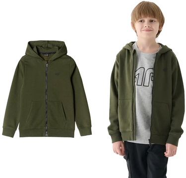 Bluza dresowa 4F M1295 z kapturem na zamek khaki