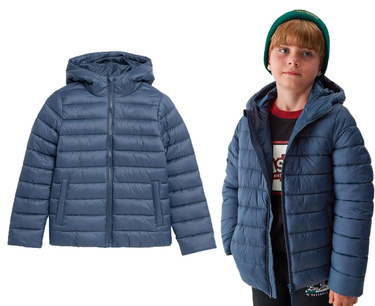 Kurtka puchowa 4F M273 pikowana z kapturem niebieska
