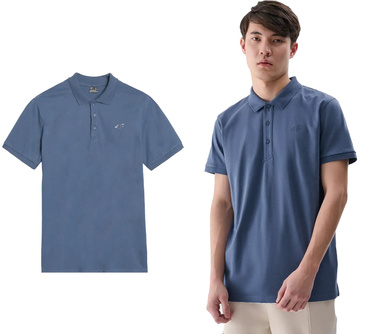 Koszulka POLO 4F M367 gładki t-shirt z kołnierzykiem