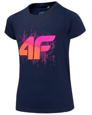 T-shirt dziewczęcy 4F JTSD010A granatowy