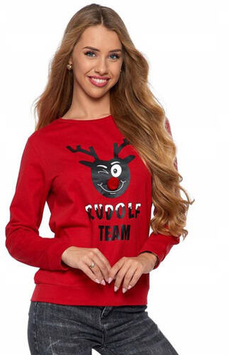 Bluza świąteczna z reniferem MORAJ OBS2400-002 z bawełny