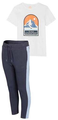 Zestaw sportowy 4F biała koszulka, spodnie dresowe 2pak