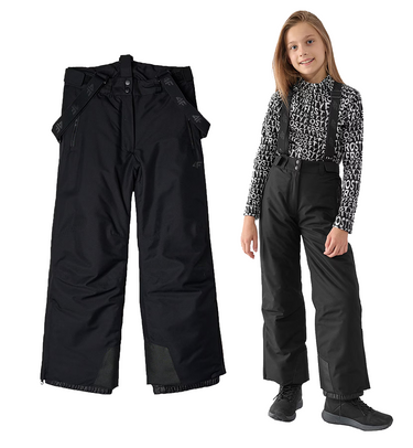 Spodnie narciarskie 4F dziewczęce F662 membrana 8000 czarne