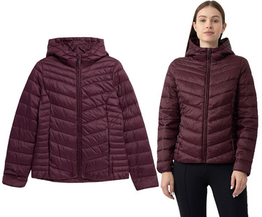 Kurtka puchowa pikowana 4F F225 z kapturem