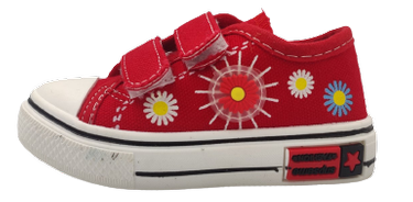 Trampki dziewczęce 1520 na rzepy czerwone