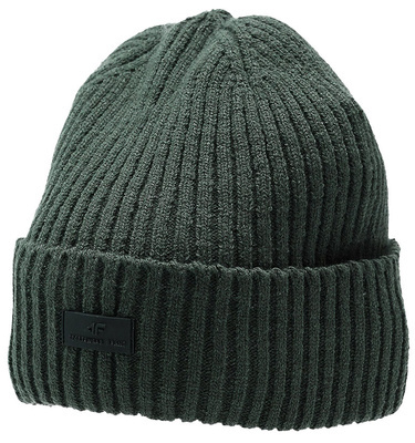 Czapka męska zimowa 4F M317 wywijana z prążka khaki