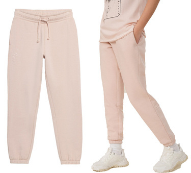 Spodnie dresowe OUTHORN SPDD604 joggery ocieplane róż