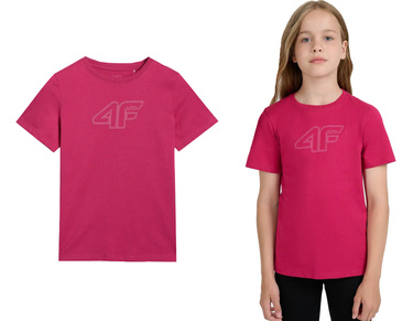 Koszulka bawełniana 4F F2388 t-shirt z logo różowy