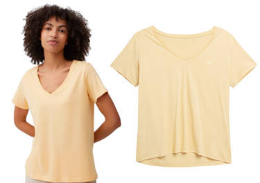 Koszulka damska 4F F342 T-shirt w serek żółty