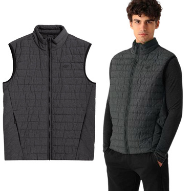 Bezrękawnik męski 4F KUMP001 puchowy na stójce szary