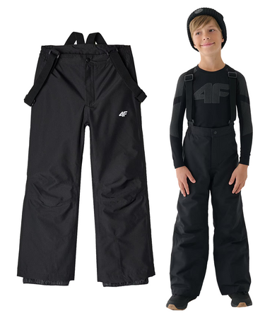 Spodnie narciarskie dla dzieci 4F M654 Membrana 5000 czarne
