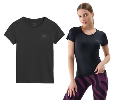 T-shirt damski 4F F1235 sportowy na siłownię czarny