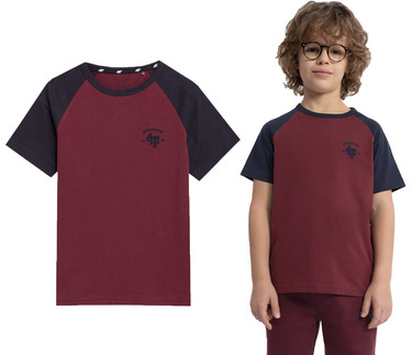 Koszulka chłopięca 4F M0805 bawełniana bordo