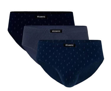 Slipy męskie atlantic 3MP-117 3PAK niebieskie