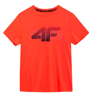 T-shirt sportowy 4F JTSMF001 treningowy pomarańczowy