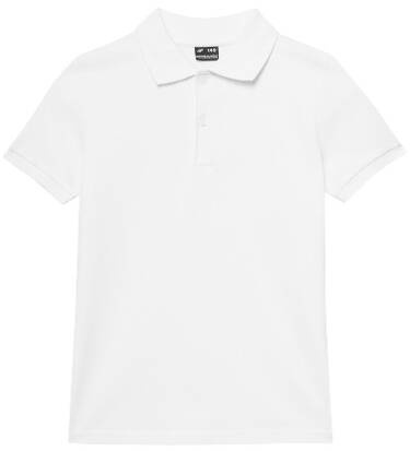 Koszulka chłopięca POLO 4F M124 bawełniana biała