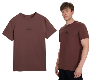 Koszulka męska 4F T-shirt 100% bawełna M2961 80S brąz