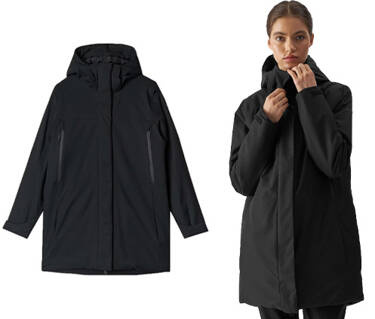 Kurtka damska z kapturem 4F F560 parka przejściowa