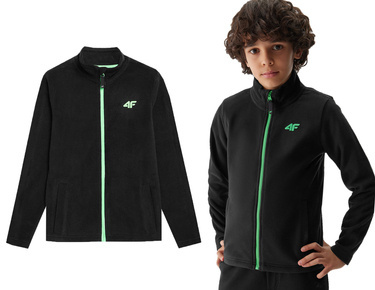 Polar chłopięcy ze stójką 4F M167 rozpinany czarny