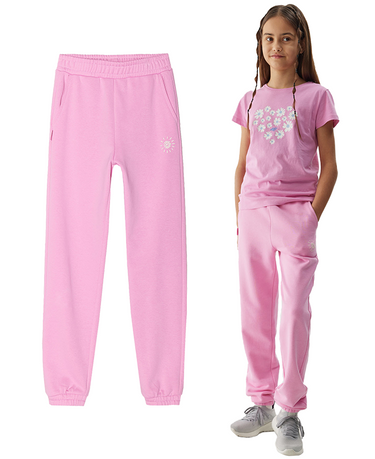 Spodnie dresowe 4F dziewczęce sportowe F600 56S róż