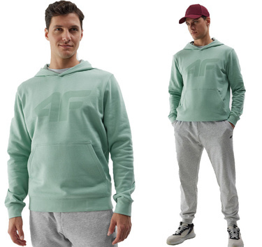 Bluza męska dresowa 4F M0950 z kapturem ocieplana miętowa