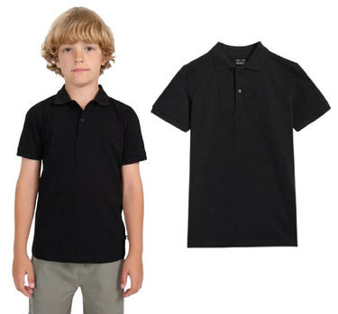 Koszulka POLO M614 4F bawełna pika czarna