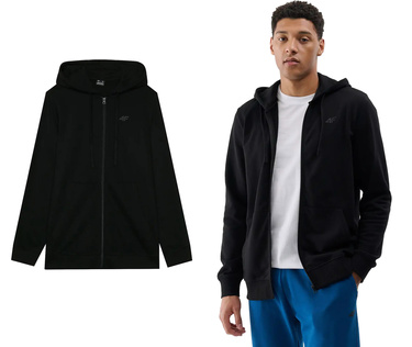 Bluza męska na zamek 4F M1768 z kapturem z bawełny