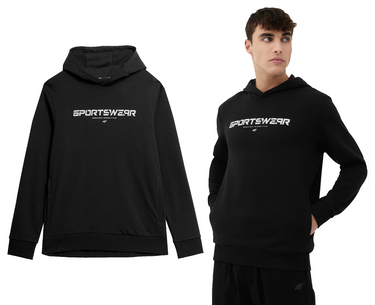 Męska bluza sportowa 4F M266 dresowa czarna