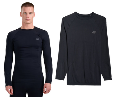 Bielizna męska termoaktywna 4F bluzka bezszwowa M233 góra czarna