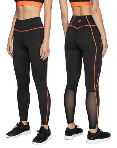 Spodnie sportowe damskie 4F SPDF012 fitnessowe z siateczką
