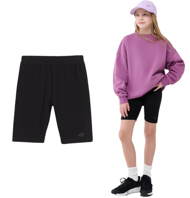 Kolarki dziewczęce 4F F014 Spodenki bawełniane czarne