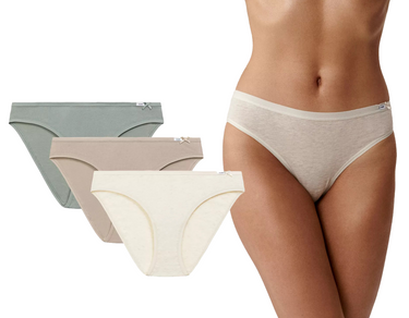 Figi damskie ATLANTIC majtki bikini 3CLP-0013PAK beż i zielony