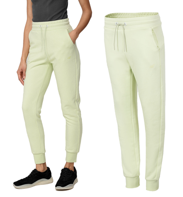 Spodnie damskie dresowe 4F joggery SPDD010 limonka