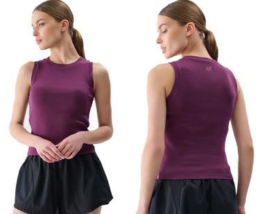 Koszulka damska bez rękawów 4F F132 top na lato fiolet