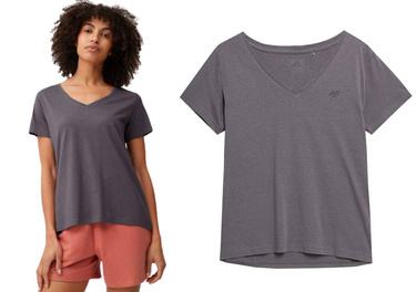 Koszulka damska 4F F342 T-shirt w serek szary